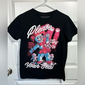 Five Nights at Freddy’s Sister Location Shirt Baby Tee XXS Black Gamer Y2K